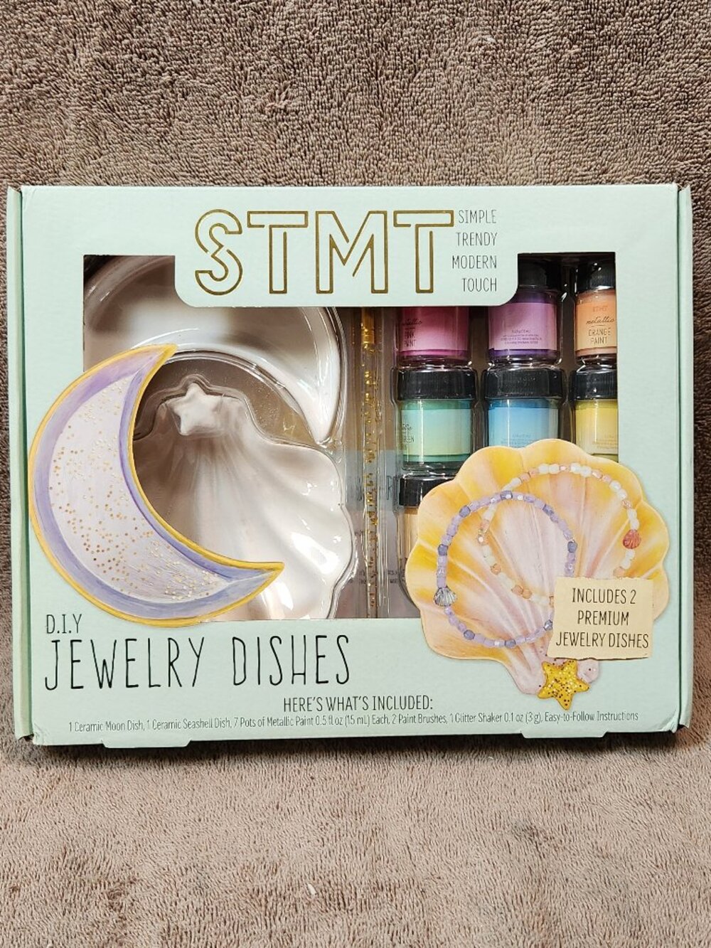 STMT - DIY Jewelry Dishes - Paint Your Own Seashell Jewelry Dishes  NEW